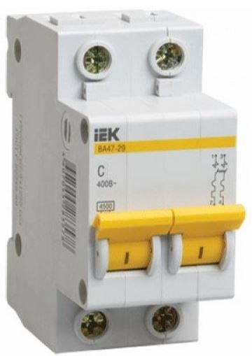 Изображение товара Автоматический выключатель IEK MVA20-2-004-D 4 А IP20 для защиты цепей