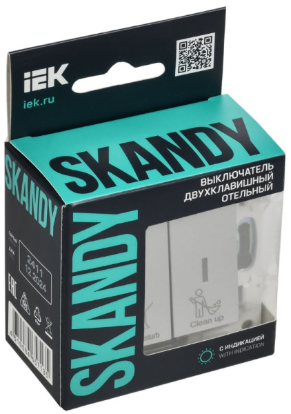 фото Выключатель двухклавишный с подсветкой  IEK SK-V20-2-10-K23 в Санкт-Петербургe