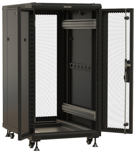 фото Шкаф напольный 19", 18U Hyperline TTBR-1868-DD-RAL9004 в Волгограде