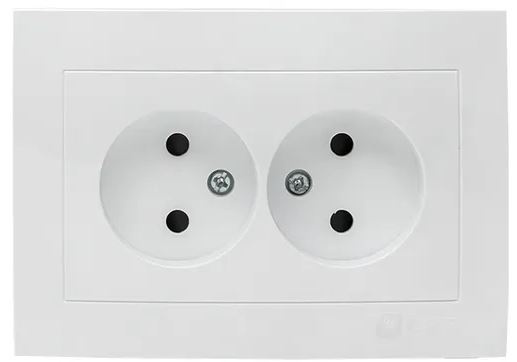 фото Розетка двухместная без заземления в сборе EKF EWR10-102-10 в Омске
