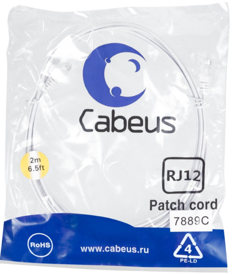 фото Кабель патч-корд  Cabeus PC-TEL-RJ12-2m в Воронеже