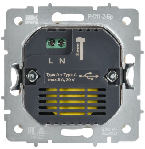 фото Розетка USB  IEK BR-U22-045-K46