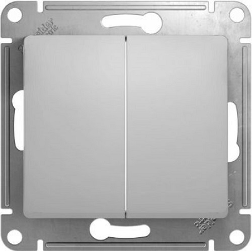 

Переключатель Schneider Electric GSL000965 GLOSSA 2-клавишный сх.6 (молочный), GSL000965