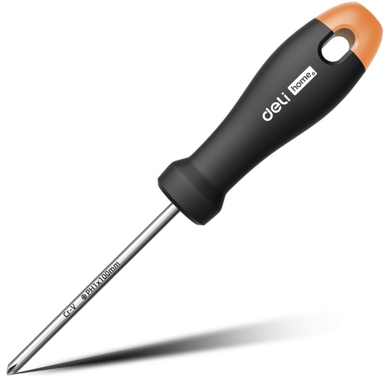 

Отвертка Deli HT1205C крестовая Home Series Gray PH1x100мм, HT1205C