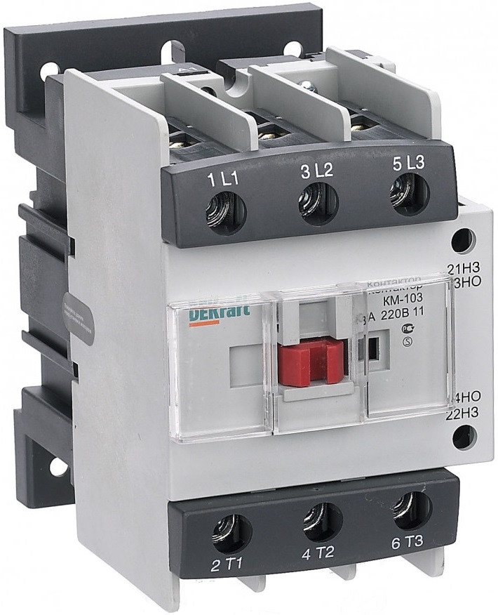 

Контактор DEKraft 22142DEK 80А 110В АС3 1НО+1НЗ КМ-103, 22142DEK