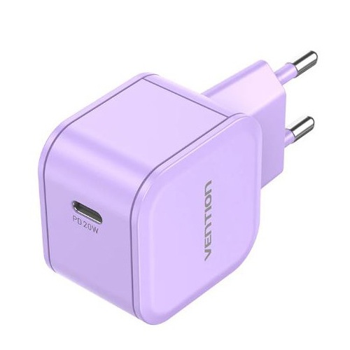 

Зарядное устройство сетевое Vention FEJV0-EU на 1 порт USB С 20W Фиолетовый, FEJV0-EU