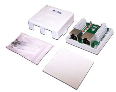 

Компьютерная розетка настенная TWT TWT-SM2-4545/S-WH 2 порта RJ-45 категории 5е, STP, белая, TWT-SM2-4545/S-WH