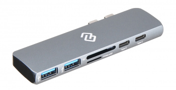

Док-станция Digma DS-815UC_G 2*USB 3.0, HDMI, 2*USB Type-C, TF/microSD/SD reader, серый, DS-815UC_G