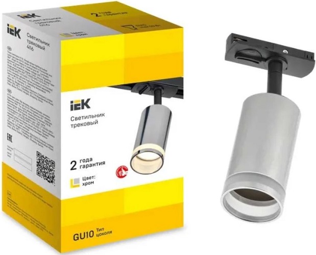 

Светильник IEK LT-USB0-4116-GU10-1-K23 4116 декоративный трековый поворотный GU10 хром, LT-USB0-4116-GU10-1-K23