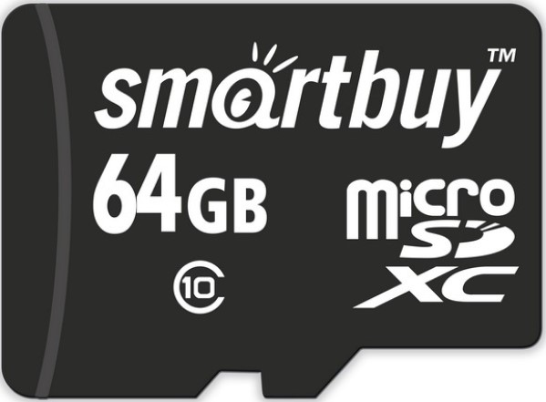 

Карта памяти 64GB SmartBuy SB64GBSDCL10-01LE MicroSDXC Class 10 + SD адаптер, SB64GBSDCL10-01LE
