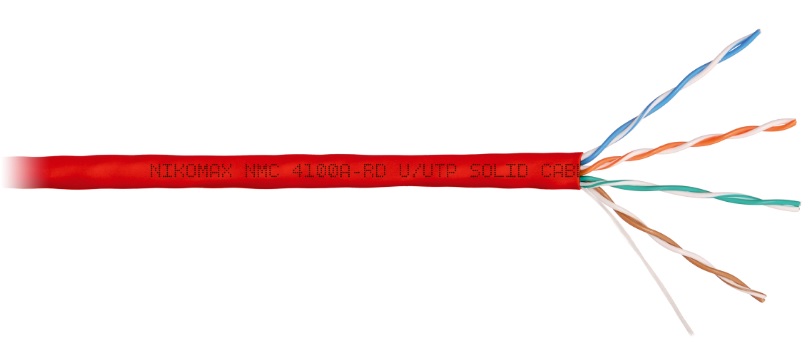 

Кабель витая пара U/UTP 5e кат. 4 пары NIKOMAX NMC 4100A-RD 24AWG(0.51 мм), медь, одножильный (solid), внутренний, PVC, красный, уп/305м, NMC 4100A-RD