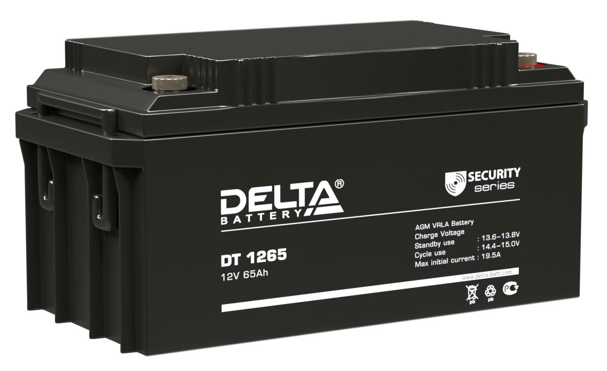 

Батарея Delta DT 1265 12В, 65Ач, 350х167х179мм, DT 1265