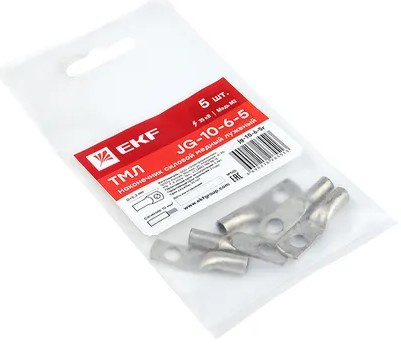 Изображение товара Наконечник EKF jg-10-6-5r для электрической проводки, луженый, опрессовка