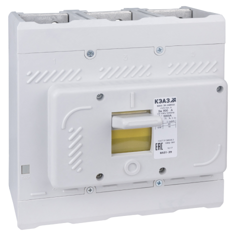Изображение товара Автоматический выключатель КЭАЗ 3 полюсный ВА51 630 А литой корпус