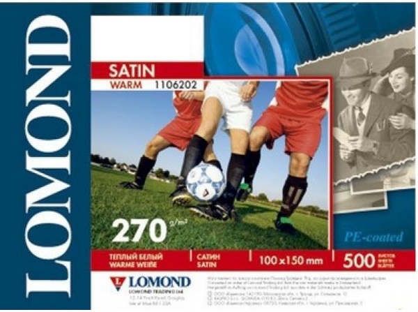 

Фотобумага Lomond 1106202 Односторонняя Satin Warm для струйной печати, A6, 270 г/м2, 500 листов., 1106202