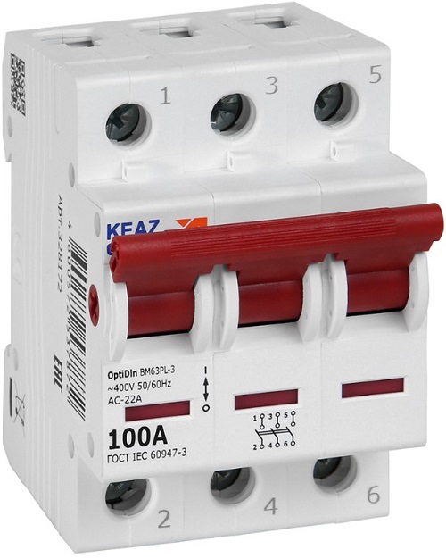 

Рубильник КЭАЗ 328172 OptiDin BM63PL-3100-УХЛ3, 328172