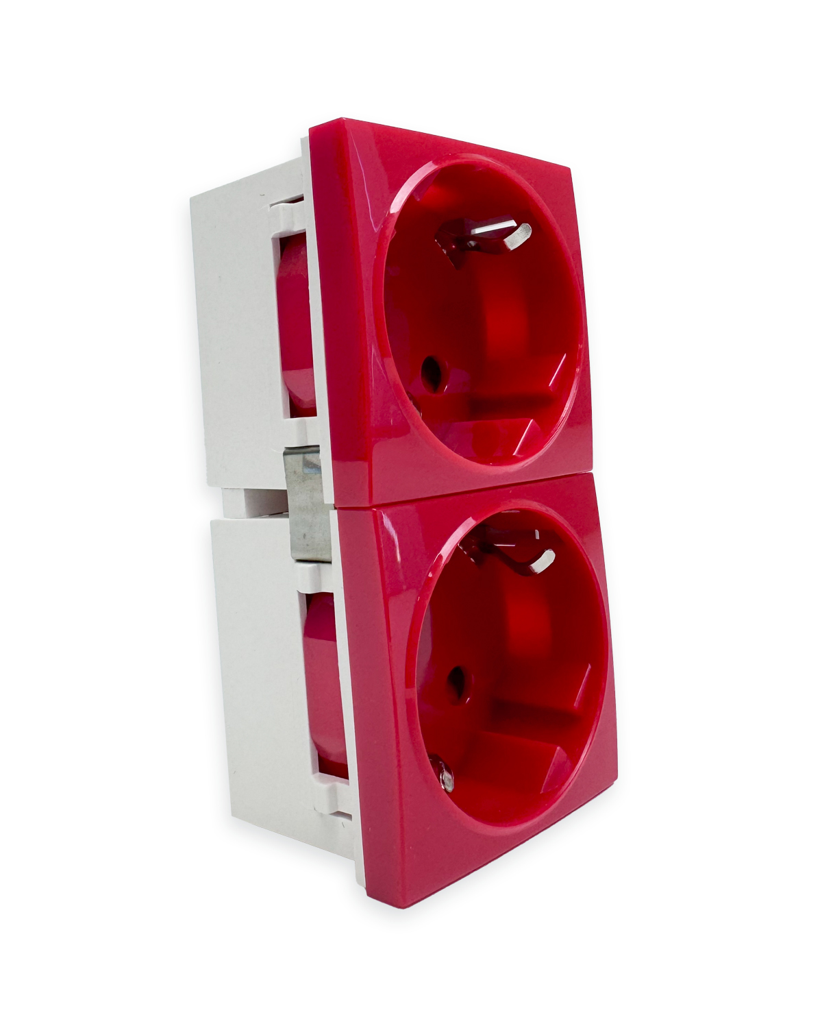 

Розетка Filum FL-PWS-2P-RD 2х2К+З нем.стд., 45х90 мм (mosaic), 4 модуля, красная, FL-PWS-2P-RD