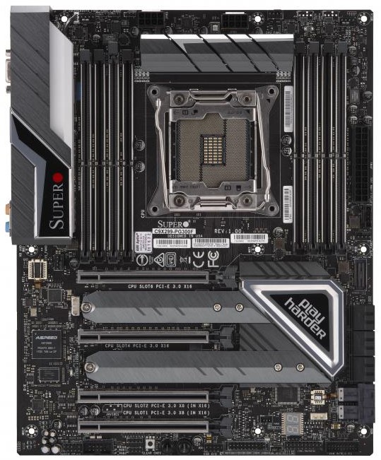 

Материнская плата ATX Supermicro MBD-C9X299-PG300F-O LGA2066, X299, 8*DDR4(2933MHz), 6*SATA 6G RAID, 2*M.2, 4*PCIE, 10Glan, Glan, 5*USB 3.2, USB Type-, MBD-C9X299-PG300F-O