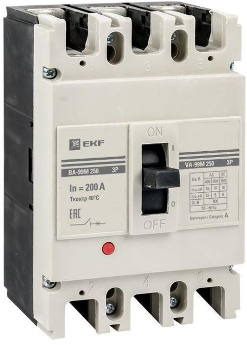 

Автоматический выключатель EKF mccb99-250-200m 3п ВА-99М 250/200А 25кА Basic, mccb99-250-200m