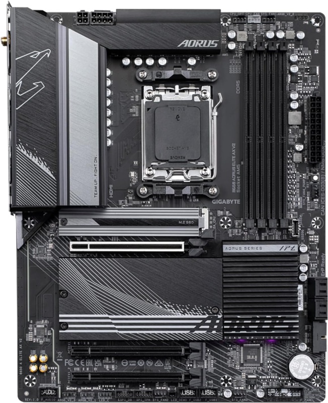 

Материнская плата ATX GIGABYTE B650 AORUS ELITE AX V2 (AM5, AMD B650, 4*DDR5(8000), 4*SATA 6G RAID, 3*M.2, 3*PCIe, 2,5Glan, WiFi, BT, 4*USB 2.0, 7*USB, B650 AORUS ELITE AX V2