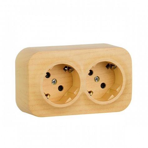 

Розетка Legrand 782287 Quteo - 2 x 2К+З с защитными шторками, 16 A, 250 В~, IP 20, дерево, 782287
