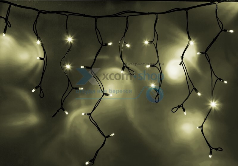 

Гирлянда NEON-NIGHT 255-246 айсикл (бахрома) светодиодный, 5,6 х 0,9 м, черный провод каучук, 230 В, диоды тепло-белые, 240 LED, 255-246
