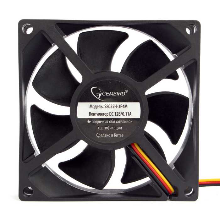 

Вентилятор для корпуса Gembird S8025H-3P4M 80x80x25мм, тихий, 3 pin/4pin Molex, провод 30 см, S8025H-3P4M