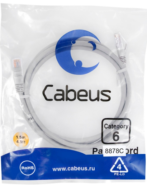 фото Кабель патч-корд U/UTP 6 кат. 1.5м Cabeus PC-UTP-RJ45-Cat.6-1.5m-LSZH в Санкт-Петербургe