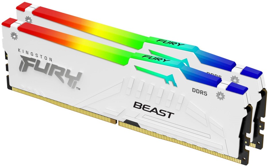 

Модуль памяти DDR5 64GB (2*32GB) Kingston FURY KF564C32BWAK2-64 Beast White, 6400MHz Cl32 1.4V, XMP Ret, KF564C32BWAK2-64