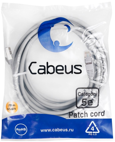 фото Кабель патч-корд U/UTP 5e кат. 20м Cabeus PC-UTP-RJ45-Cat.5e-20m-LSZH