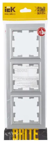 

Рамка IEK BR-M32-K47 3-м BRITE РУ-3-БрА алюминий, BR-M32-K47
