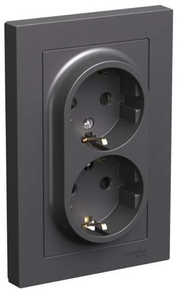 Изображение товара Розетка двухместная с заземлением Systeme Electric AtlasDesign IP20