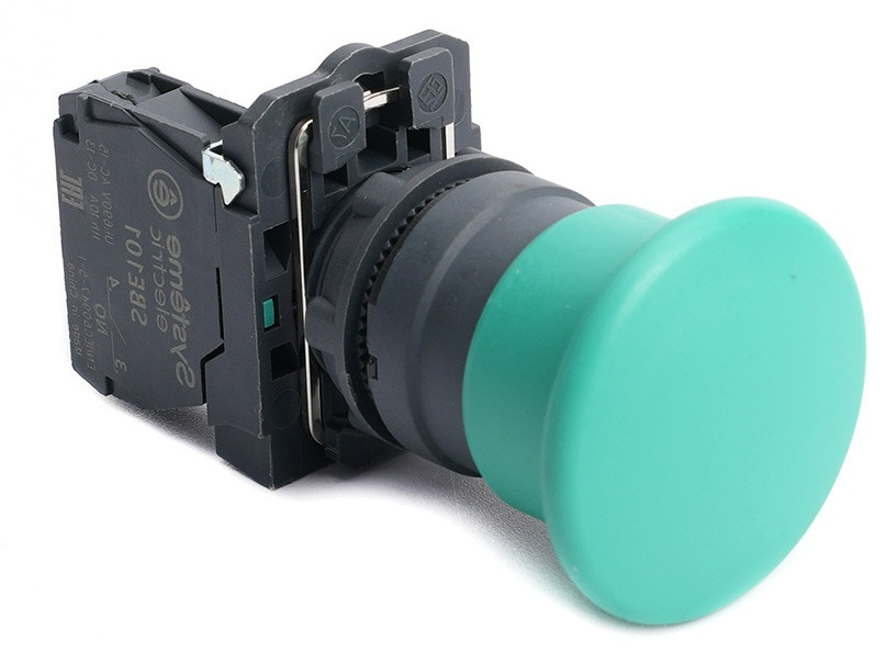 

Кнопка Systeme Electric SB5AC31 с гриб головкой SB5 в сборе 22мм 40мм зеленая с возвратом пластик 1НО, SB5AC31