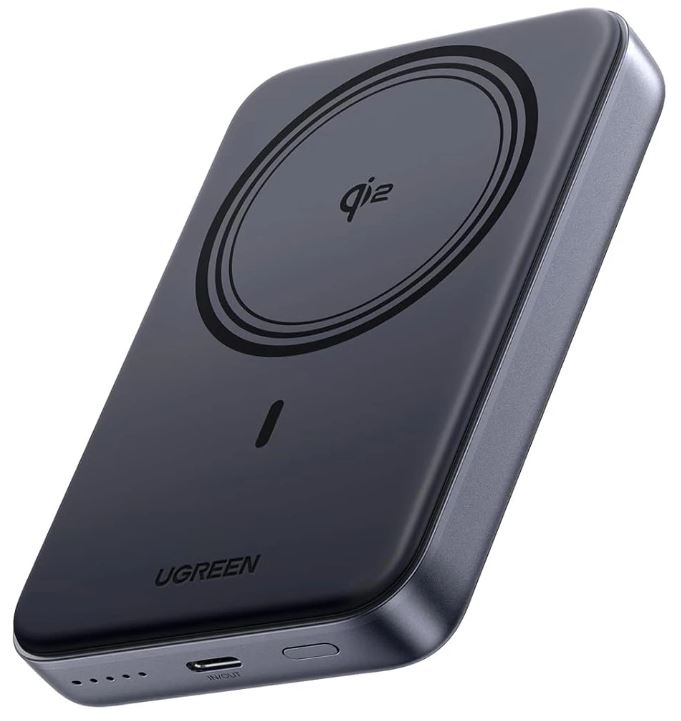 

Аккумулятор внешний портативный UGREEN PB761 45763_ 10000mAh MIni Magnetic Wireless 30W Qi2. Цвет: серый, PB761