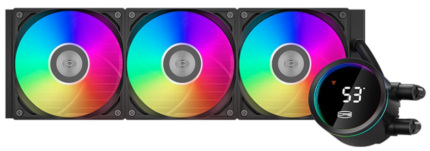 

Система охлаждения жидкостная PCCooler DA360 Pro ARGB Digital BK LGA115x/1700/1200/1851/20xx/AM4/AM5 (300W, 3*120mm, 75.8 CFM, 33.7 dBa, 4-pin PWM), DA360 Pro ARGB Digital BK