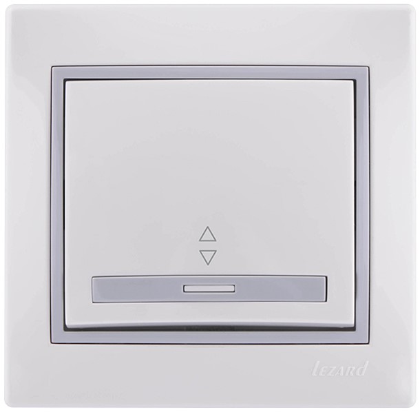 

Переключатель Lezard 701-0215-105 Mira проходной 1-кл. СП 10А с сер. вставкой бел., 701-0215-105