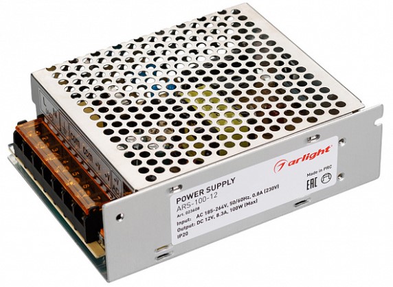 

Блок питания Arlight ARS-100-12 023608 12V, 8.3A, 100W, IP20, сетка, ARS-100-12