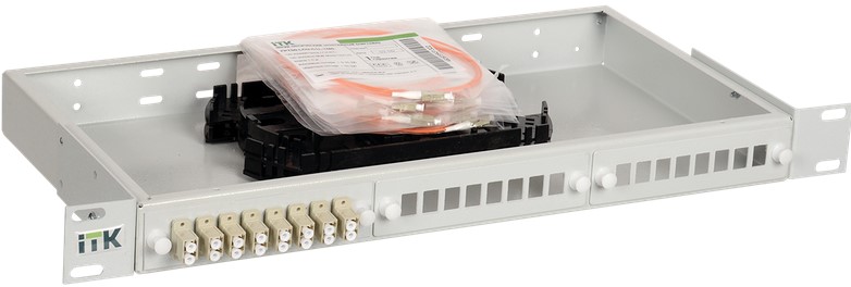 

Кросс оптический настенный ITK FOBX24-1U-20LCUD50 1U укомплектованный: LC (duplex) 20шт; (OM2), FOBX24-1U-20LCUD50