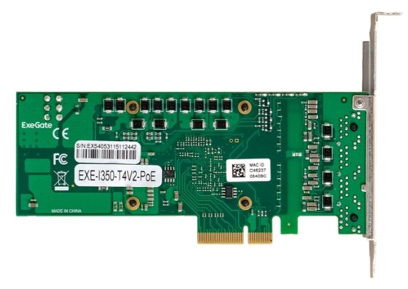 фото Сетевой адаптер  Exegate EXE-I350-T4V2-PoE в Омске