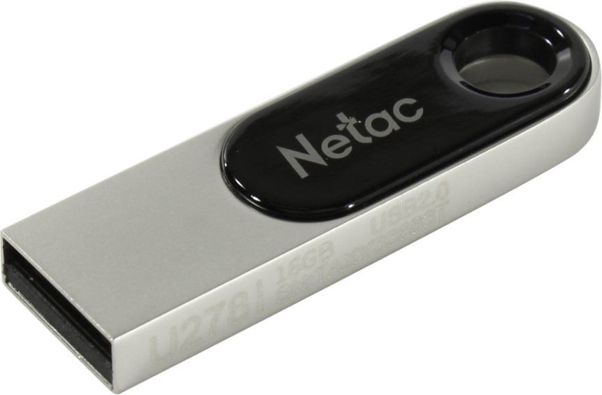 

Накопитель USB 2.0 16GB Netac NT03U278N-016G-20PN U278, металлическая матовая, NT03U278N-016G-20PN