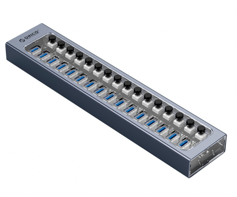 

Концентратор Orico ORICO-AT2U3-16AB-EU-GY-BP 16*USB-A 3.0, вход USB-A 3.0, серый/прозрачный, ORICO-AT2U3-16AB-EU-GY-BP