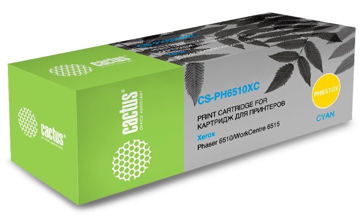 

Картридж Cactus CS-PH6510C голубой (2400стр.) для Xerox Phaser 6510DN/WC 6515DN, CS-PH6510C