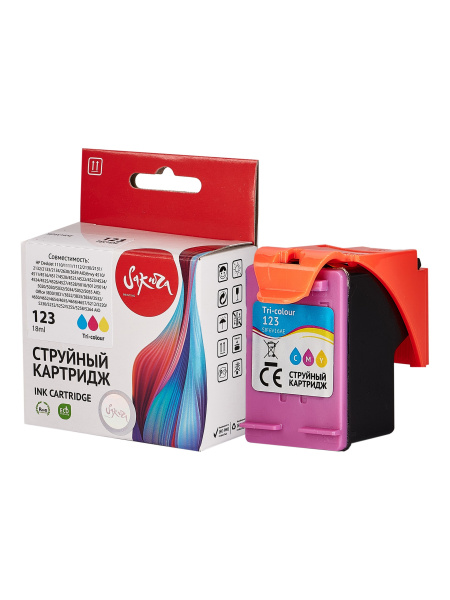 фото Картридж струйный Sakura F6V16AE (№123 Tri-colour) в Уфе