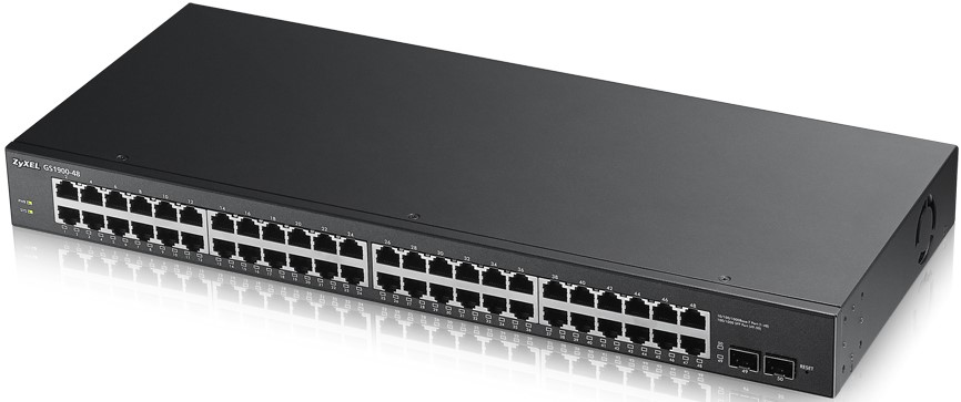 

Коммутатор ZYXEL Smart L2 GS1900-48-EU0102F Smart L2, rack 19", 48*GE, 2*SFP, кнопка сброса заводских настроек, Smart L2