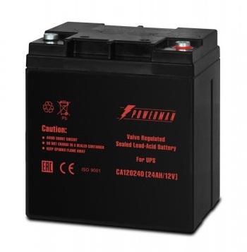 

Батарея для ИБП Powerman 12V/24AH 12В, 24Ач, макс. ток разряда 360А, макс. ток заряда 7.2А, свинцово-кислотная типа AGM, M1, 12V/24AH