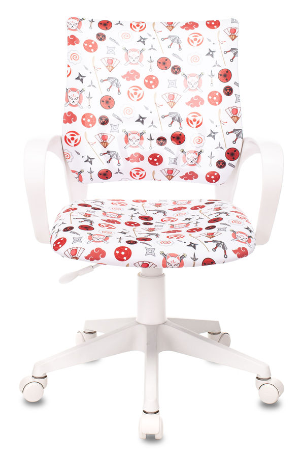 

Кресло Бюрократ KD-W4 детское, крестовина пластик белый, ткань, цвет: белый наруто, KD-W4