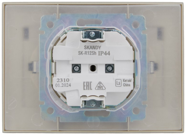 фото Розетка двухместная с заземлением в сборе IEK SK-R26-16-44-K37-F в Казани