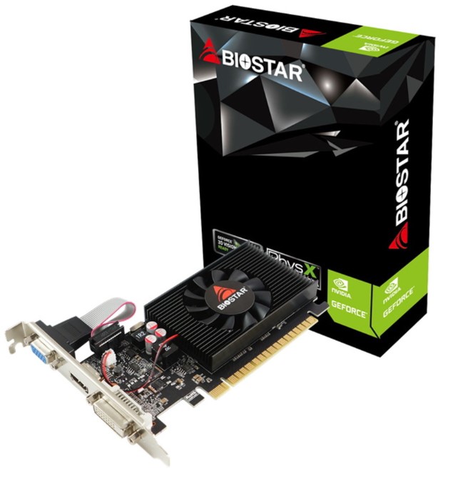

Видеокарта PCI-E Biostar GeForce GT 710 LP (VN7103THX6) 2GB DDR3 64bit 28nm 954/1333MHz DVI HDMI, GeForce GT 710 LP (VN7103THX6)