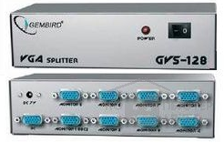 

Разветвитель VGA-сигнала Gembird GVS128 HD15F/8x15F, 1 компьютер - 8 мониторов, GVS128