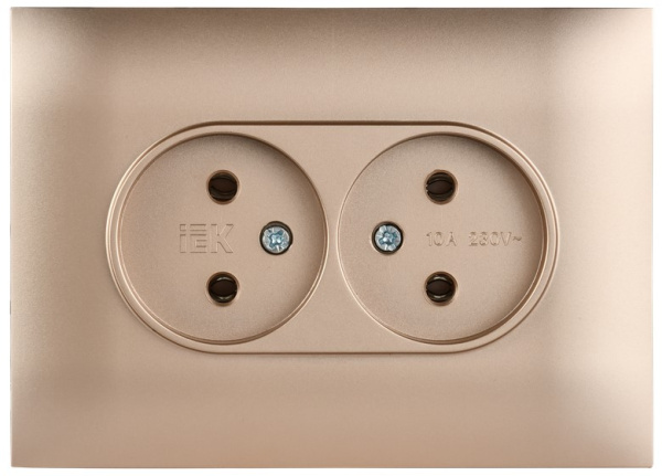 фото Розетка двухместная без заземления в сборе IEK SK-R20-10-K98-F в Ростове-на-Дону
